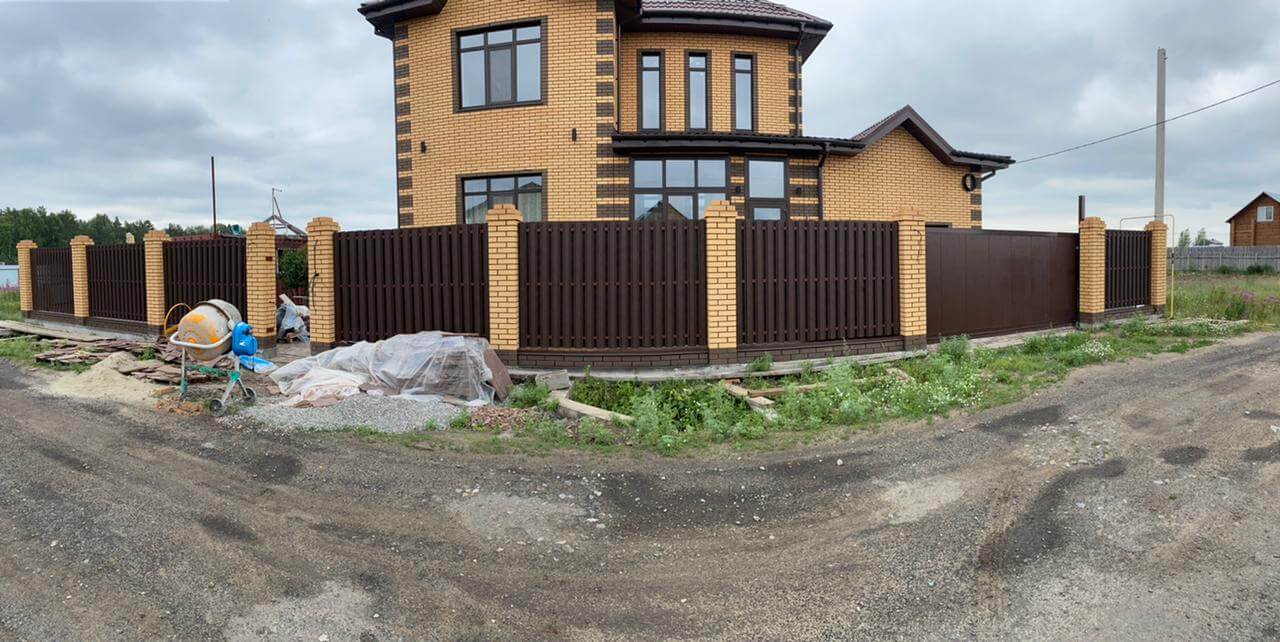 забор из штакетника Шоколад двухсторонний фото1 в Рубежном