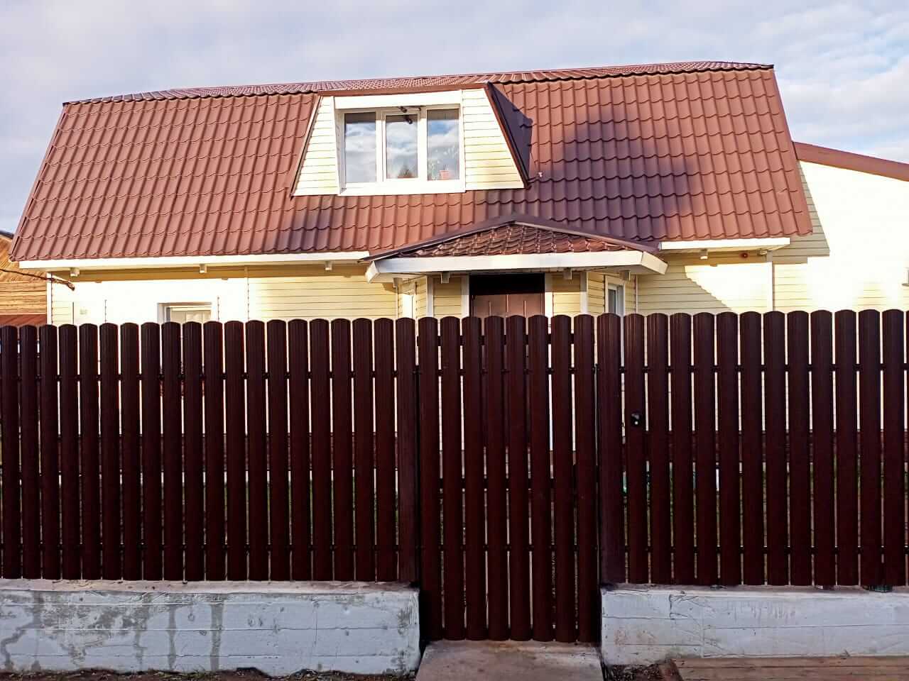 забор из штакетника шоколад фото4 в Рубежном