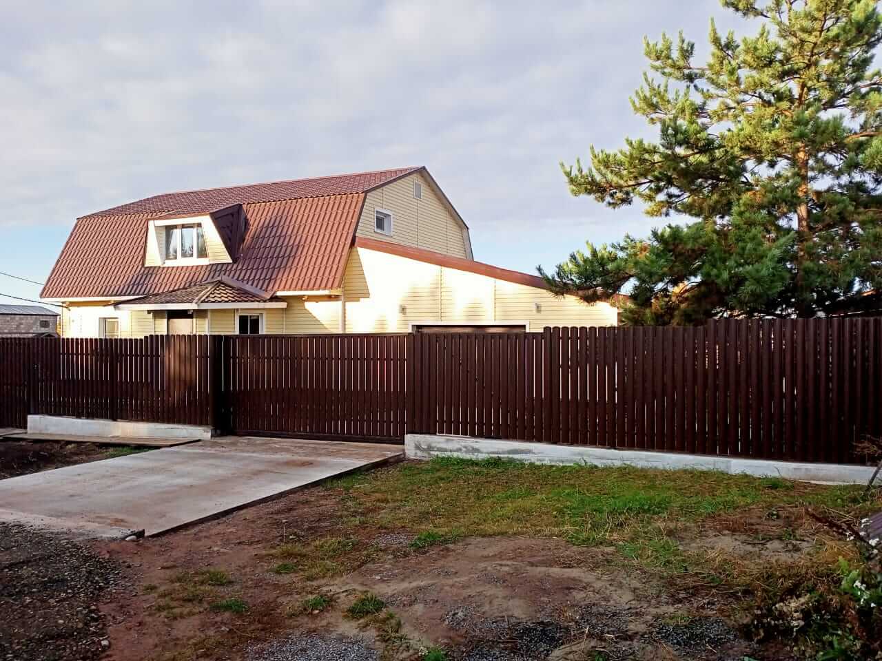 забор из штакетника шоколад фото2 в Рубежном