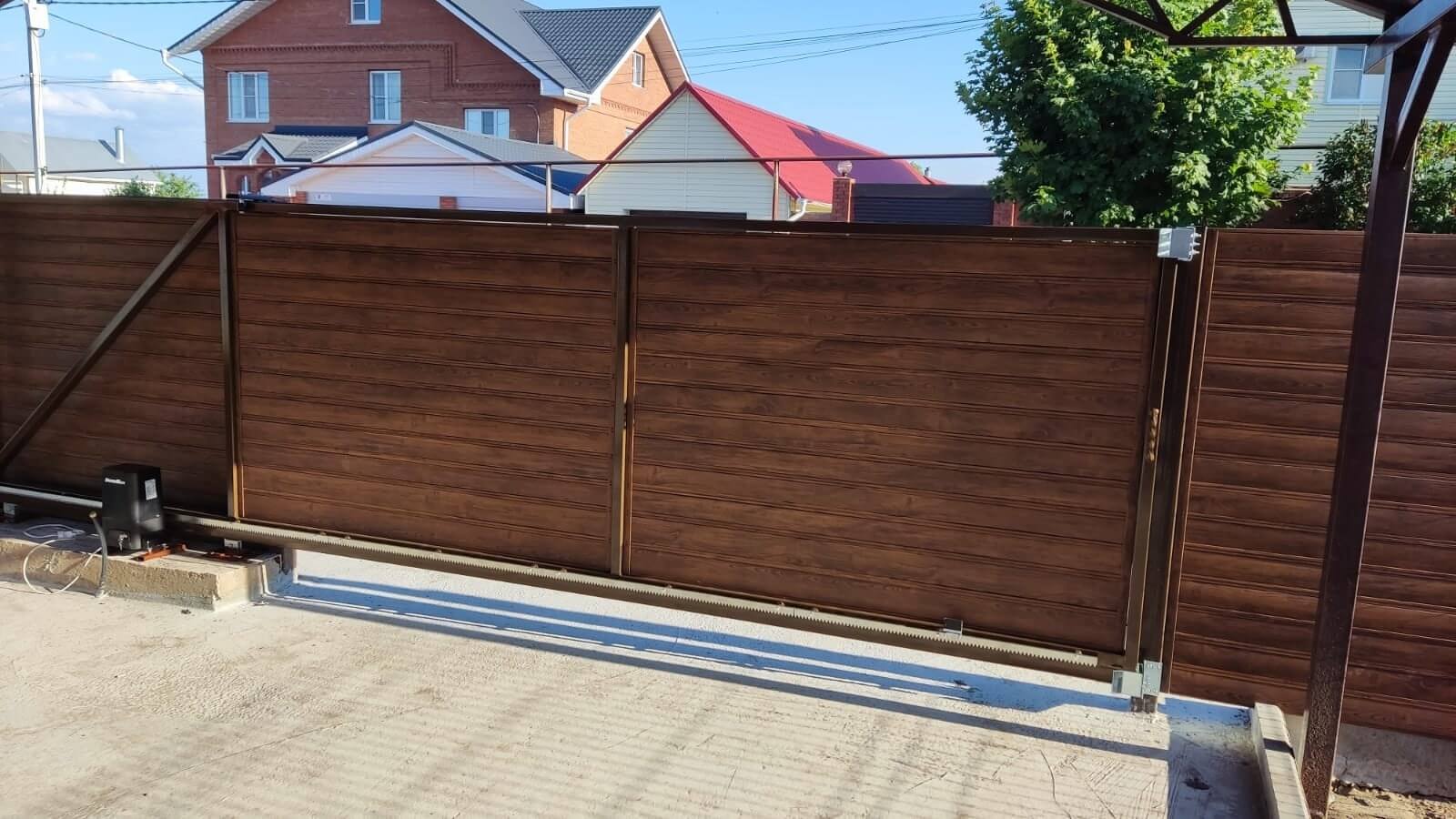 Забор-ранчо из металлопланкена 76м Printech Каштан 2-х сторонний фото3 в Рубежном