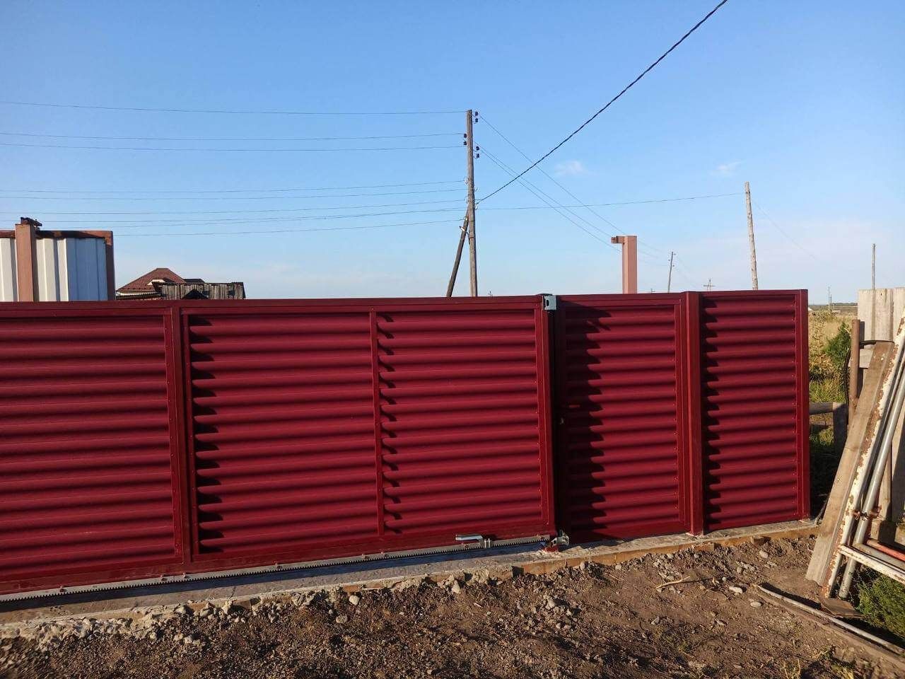 Забор-жалюзи 44м RAL3005/3005 Красное Вино двусторонний фото 2 в Рубежном