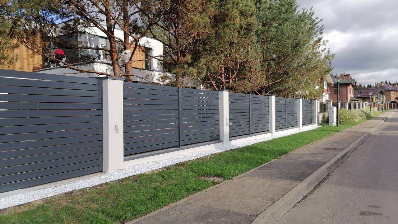Забор-ранчо из металлопланкена 36м RAL7024 Серый Графит в Рубежном