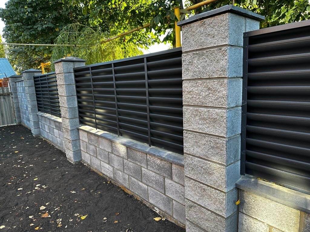 Забор-жалюзи 19м RAL7024/7024 Серый Графит двусторонний MATTE фото 6 в Рубежном