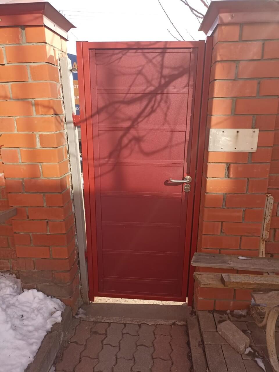 Ворота и калитка из металлопланкена 4м RAL3005 Красное Вино, Стальной Бархат фото 2 в Рубежном