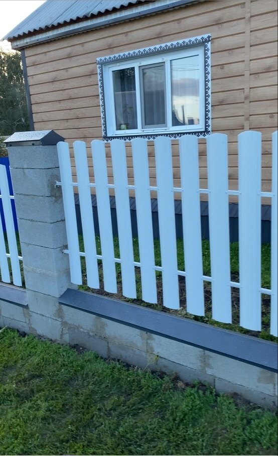 Забор из евроштакетника 16м RAL9003/9003 Белый двусторонний фото 2 в Рубежном