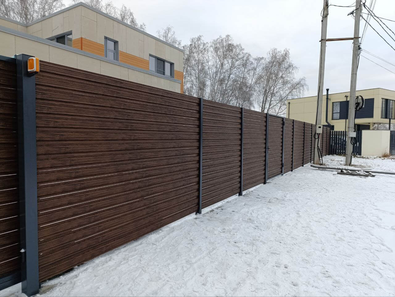 Забор-ранчо из евроштакетника 58м Темный Каштан 3D Принтек фото 4 в Рубежном