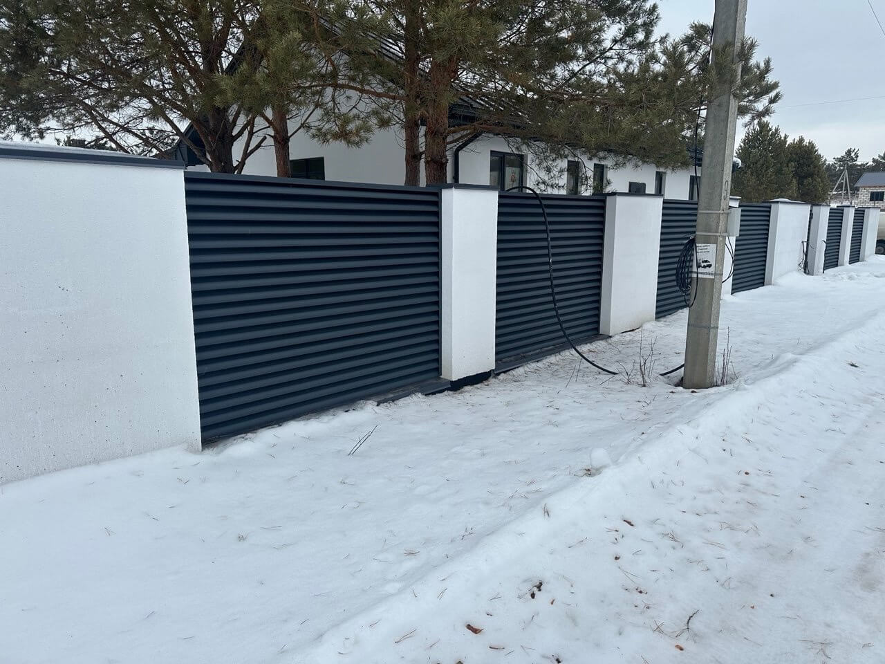 Забор-жалюзи 76м RAL7024/7024 Серый Графит двусторонний МАТТЕ фото 3 в Рубежном