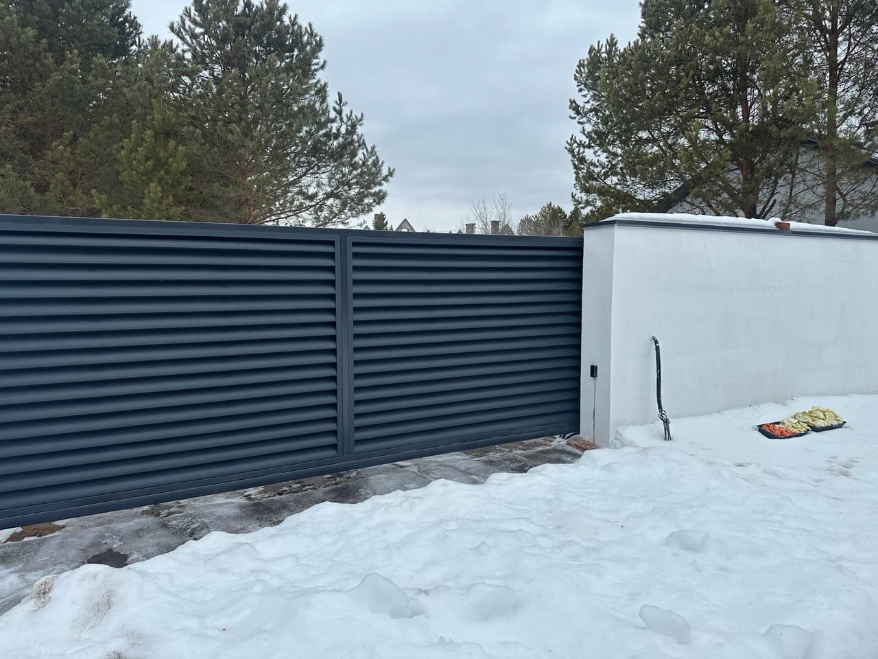 Забор-жалюзи 76м RAL7024/7024 Серый Графит двусторонний МАТТЕ фото 2 в Рубежном