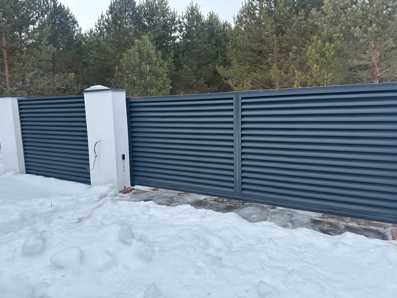 Забор-жалюзи 76м RAL7024/7024 Серый Графит двусторонний МАТТЕ в Рубежном