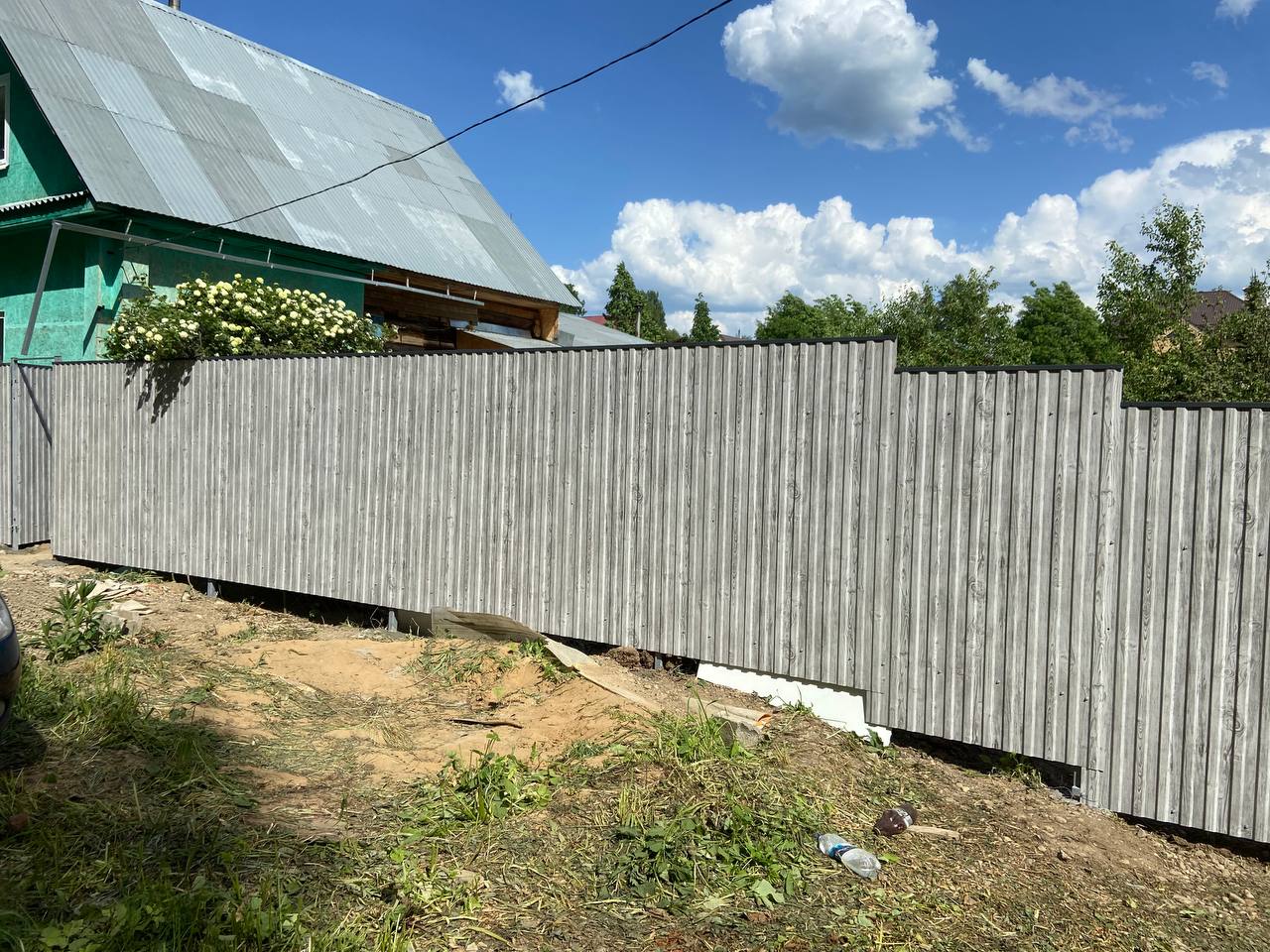 Забор из профнастила НС-10 42м Светлая Береза SteelArt фото 7 в Рубежном